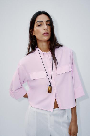 CAMISA OXFORD CURTA - Rosa de Zara