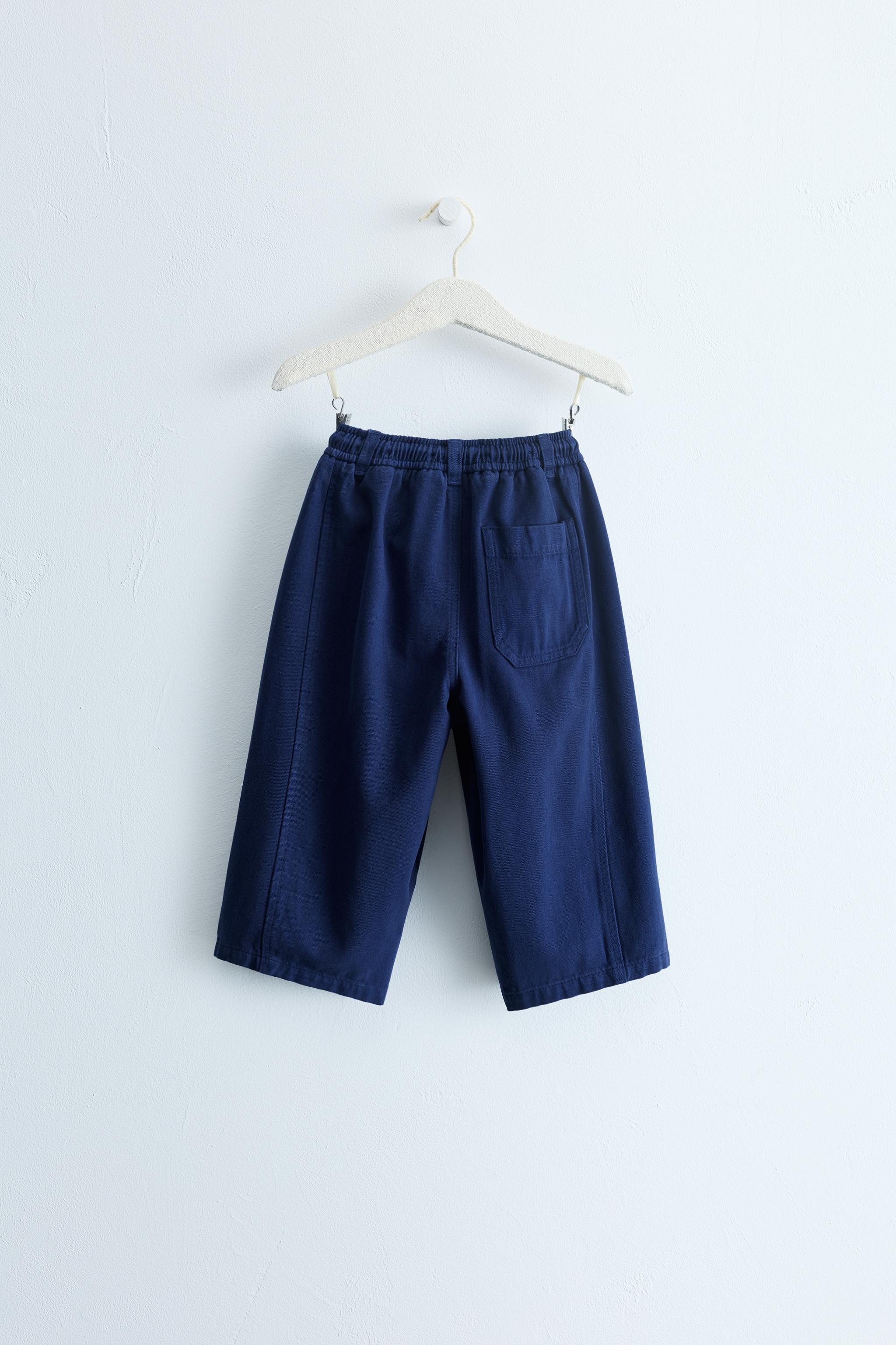 ZARA TIMELESS - BALLOON PANTS WITH CONTRASTING DRAWSTRINGS — Blue / Indigo