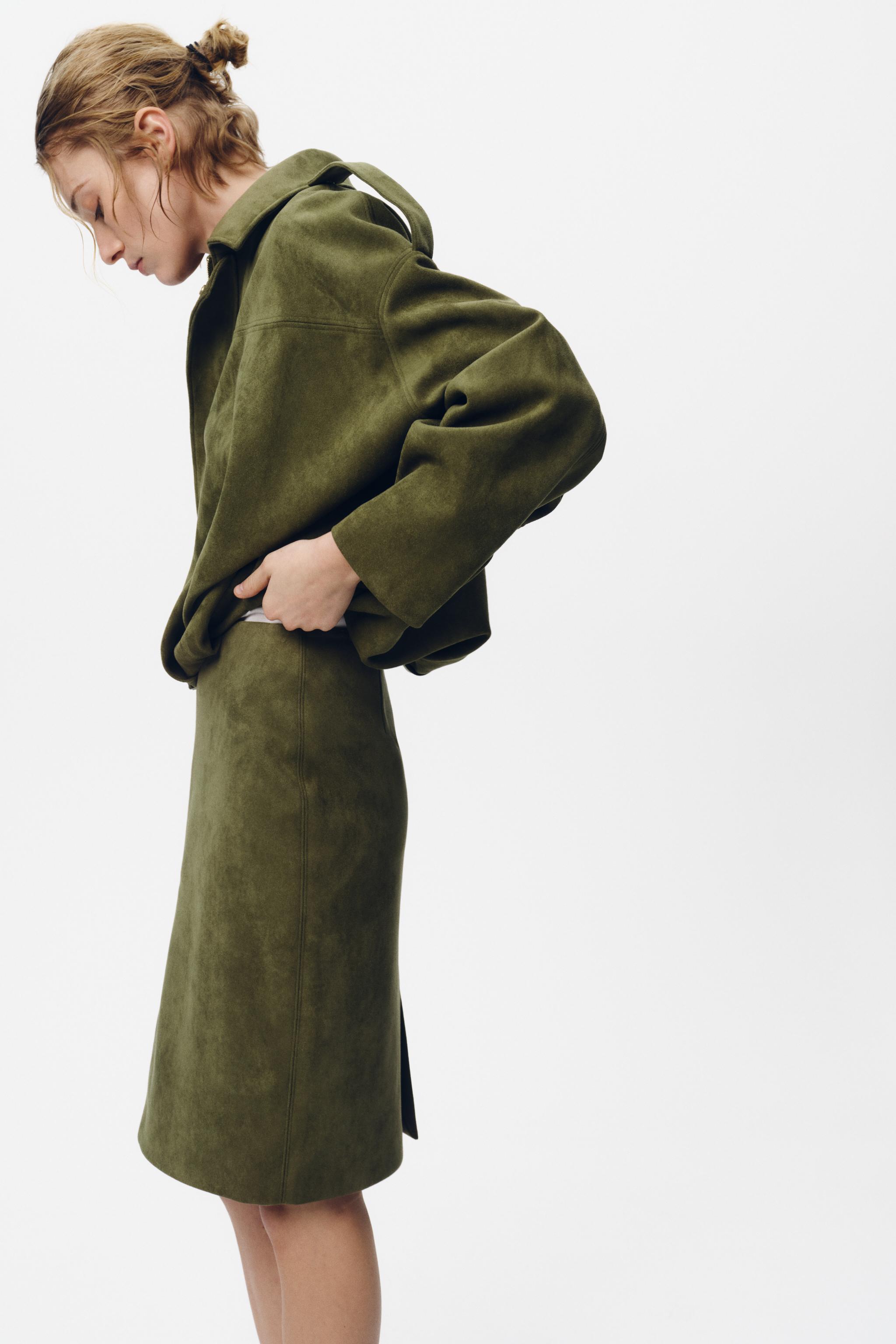 【ZARA】フェイクスエードスカート 4344/156/533 スエード風ペンシルスカート - タバコ | ZARA Japan / 日本