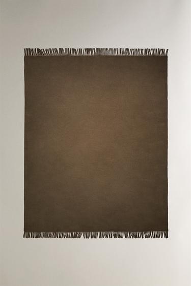 WOOL THROW - Khaki by Zara