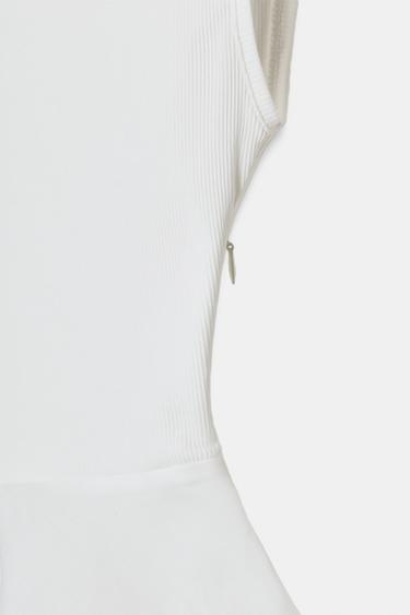 TOP PÉPLUM EN MATIÈRES VARIÉES - Blanc de Zara - Image 6