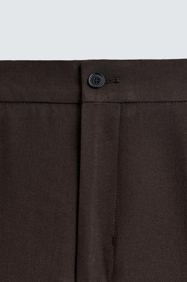 WOOL BLEND FLARE FIT SUIT TROUSERS - Brown by Zara - Image 6