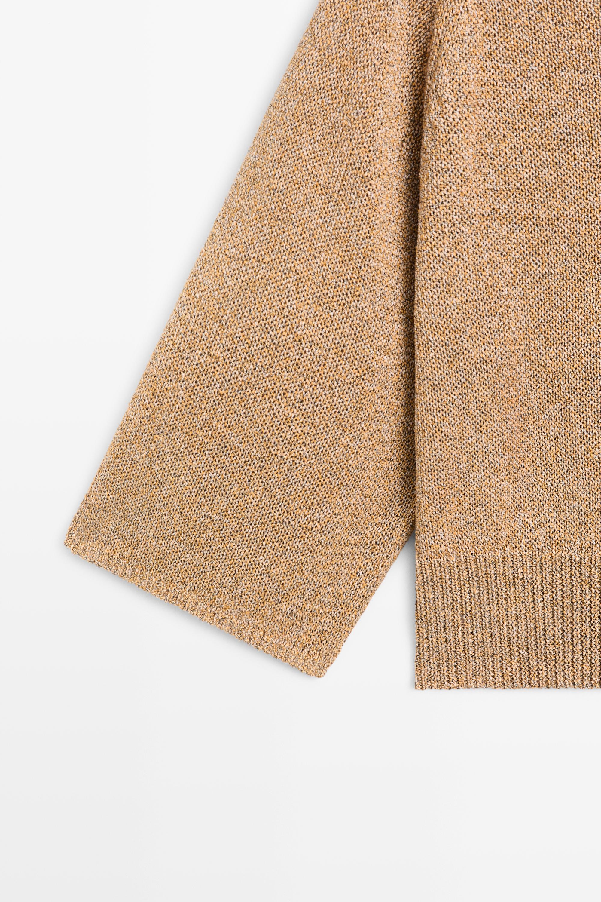 Cotton blend heathered knit sweater