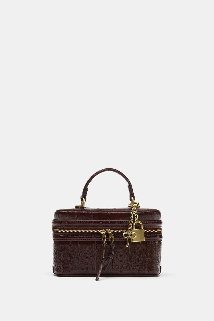CHARM VANITY BAG — Burgundy Red