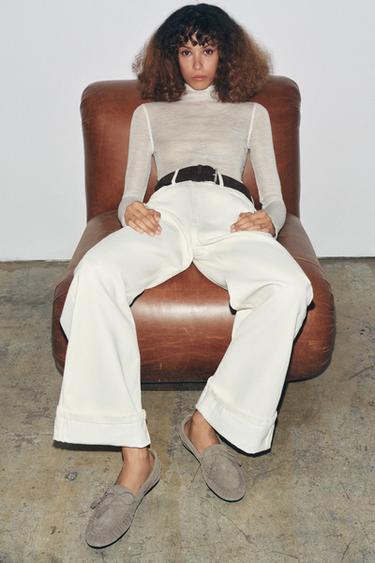 T-SHIRT EN LAINE 100 % - Écru de Zara - Image 2