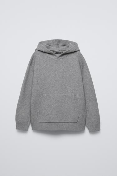 STRICKPULLOVER MIT KAPUZE – SOFT TOUCH - Grau meliert von Zara