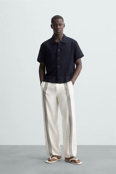 CHECK JACQUARD SHIRT - Blue by Zara - Image 0