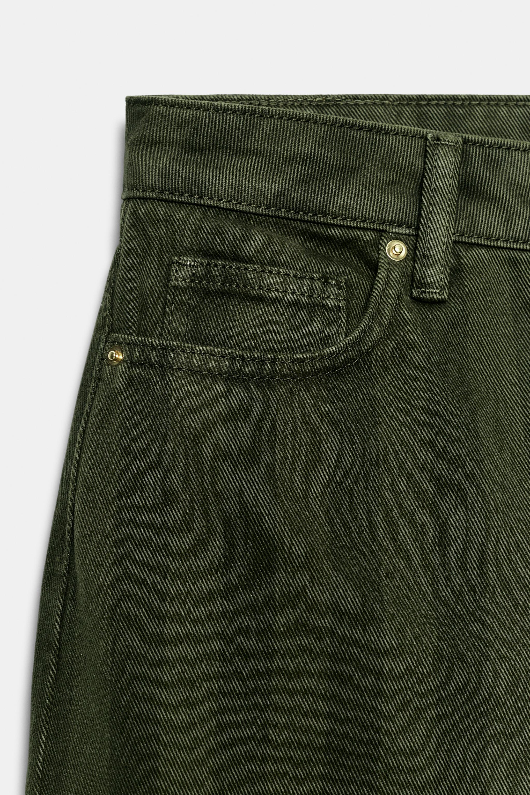 STRIPED MID-RISE STRAIGHT JEANS