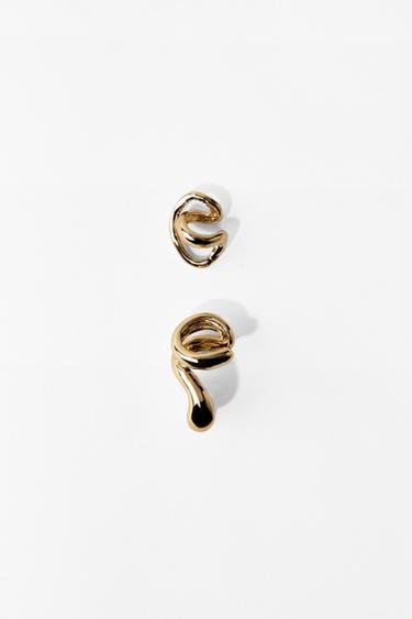 PACK OF 2 EAR CUFF EARRINGS - Golden by Zara