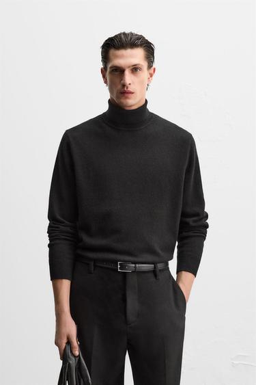 CASHMERE ROLL-NECK SWEATER - Black by Zara