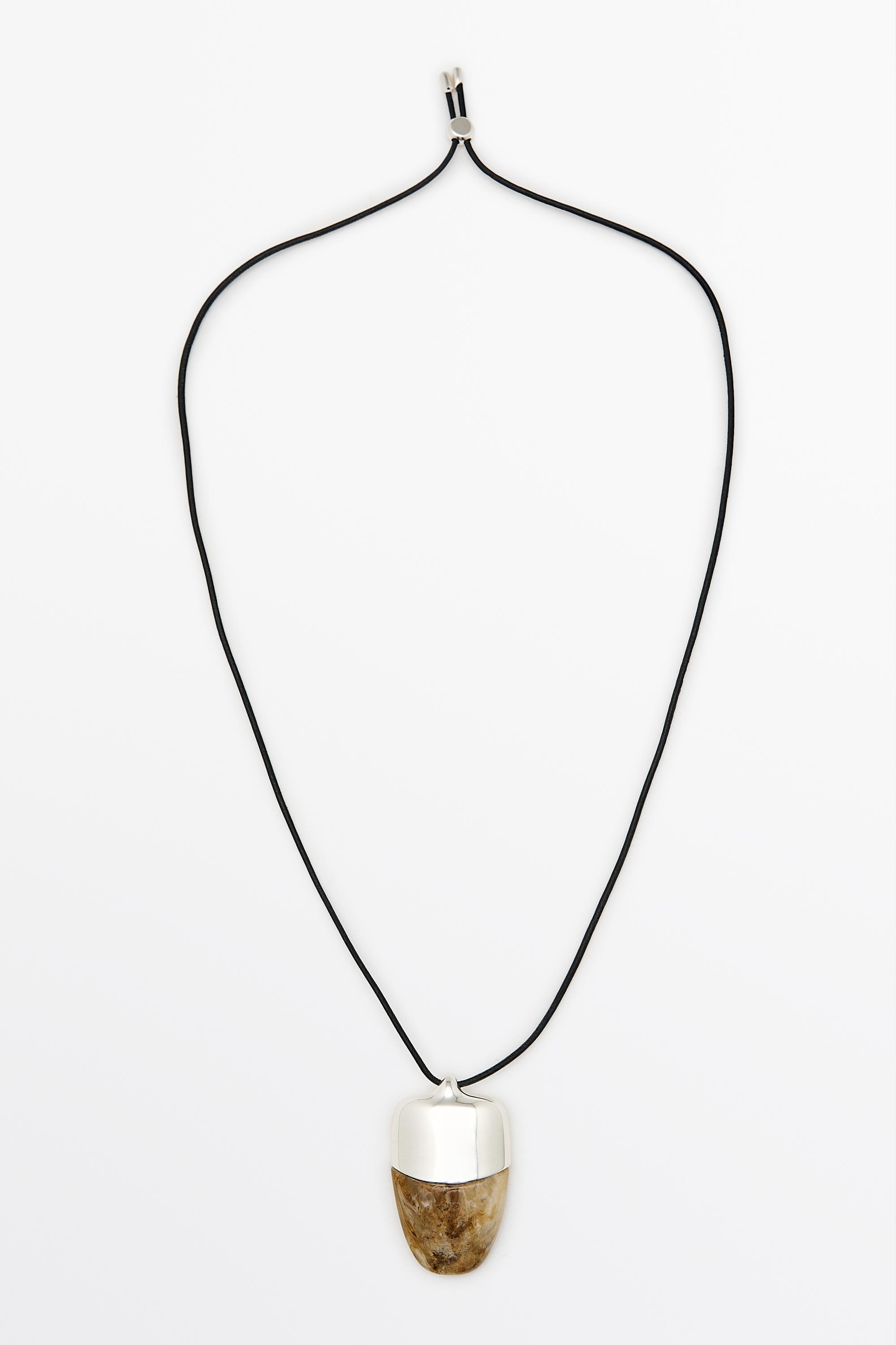 Marbled pendant necklace — Caramel