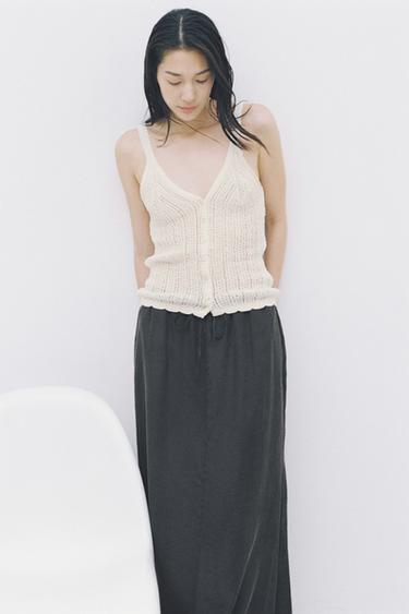 MIDI TIE SKIRT - Black by Zara