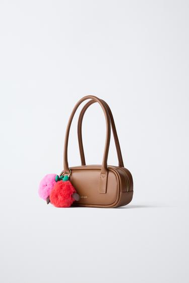 POMPOM SHOULDER BAG - Brown by Zara - Image 1
