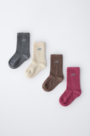 4-PACK OF LOGO SOCKS - Light beige by Zara - Image 2