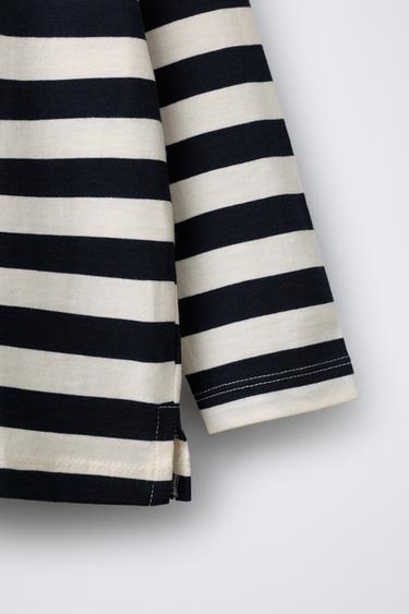 STRIPE PRINT T-SHIRT - Navy blue by Zara - Image 3