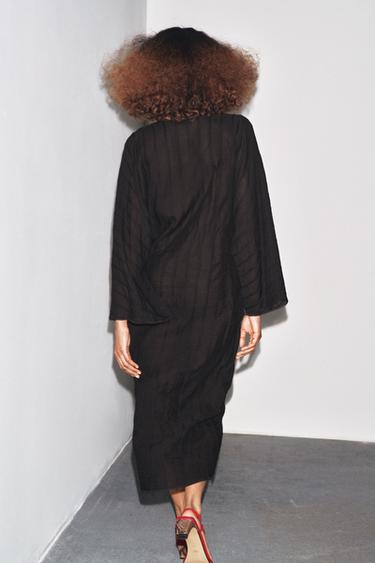 MIDI DRESS WITH TOGGLES ZW COLLECTION - Black by Zara - Image 2