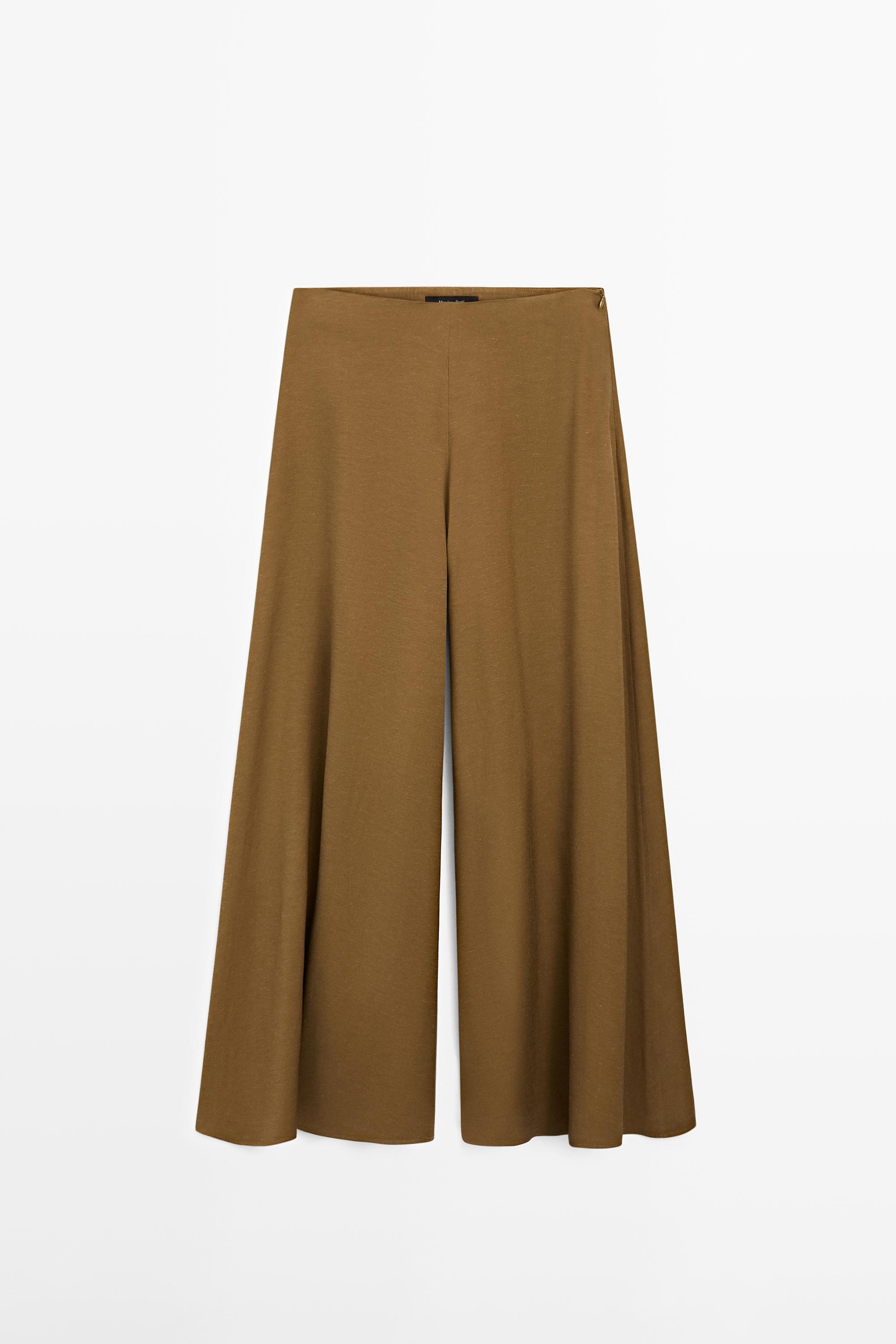 Flowing fabric wide-leg trousers