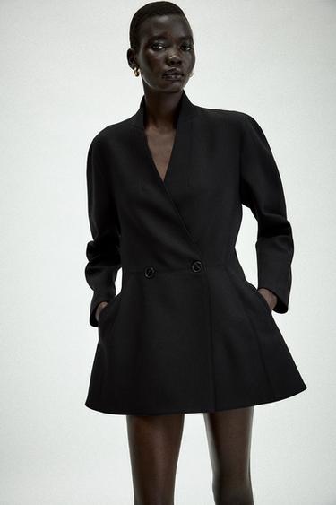 BLAZER ACINTURADO COM BOTÕES - Preto da Zara