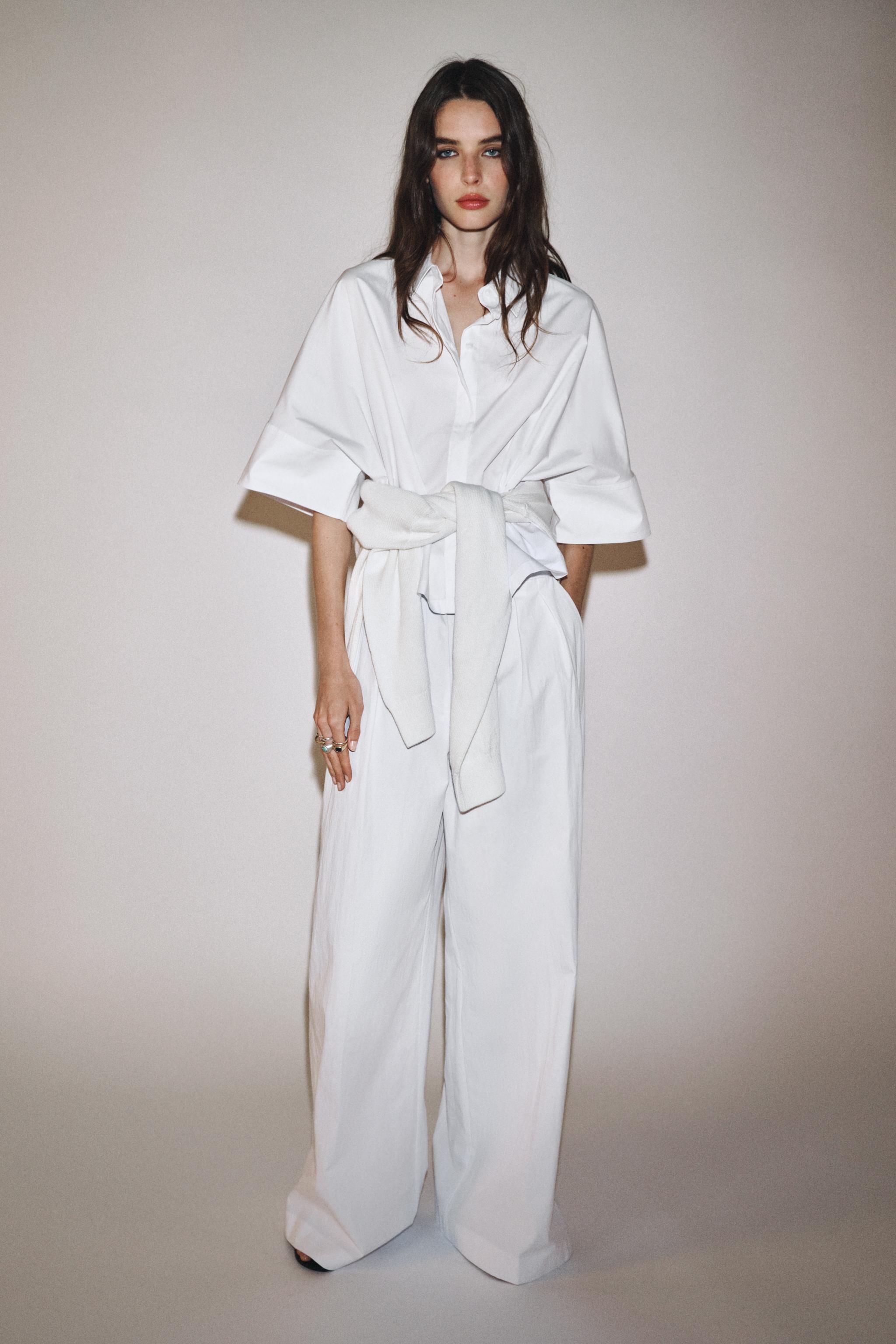 ワンピース OFF-WHITE OVERSIZED POPLIN SHIRT Oversized cotton poplin shirt dress in white - Wardrobe NYC