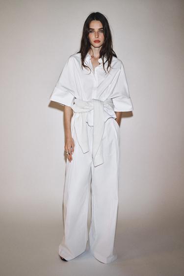 Zara ZW COLLECTION POPLIN SHIRT - White