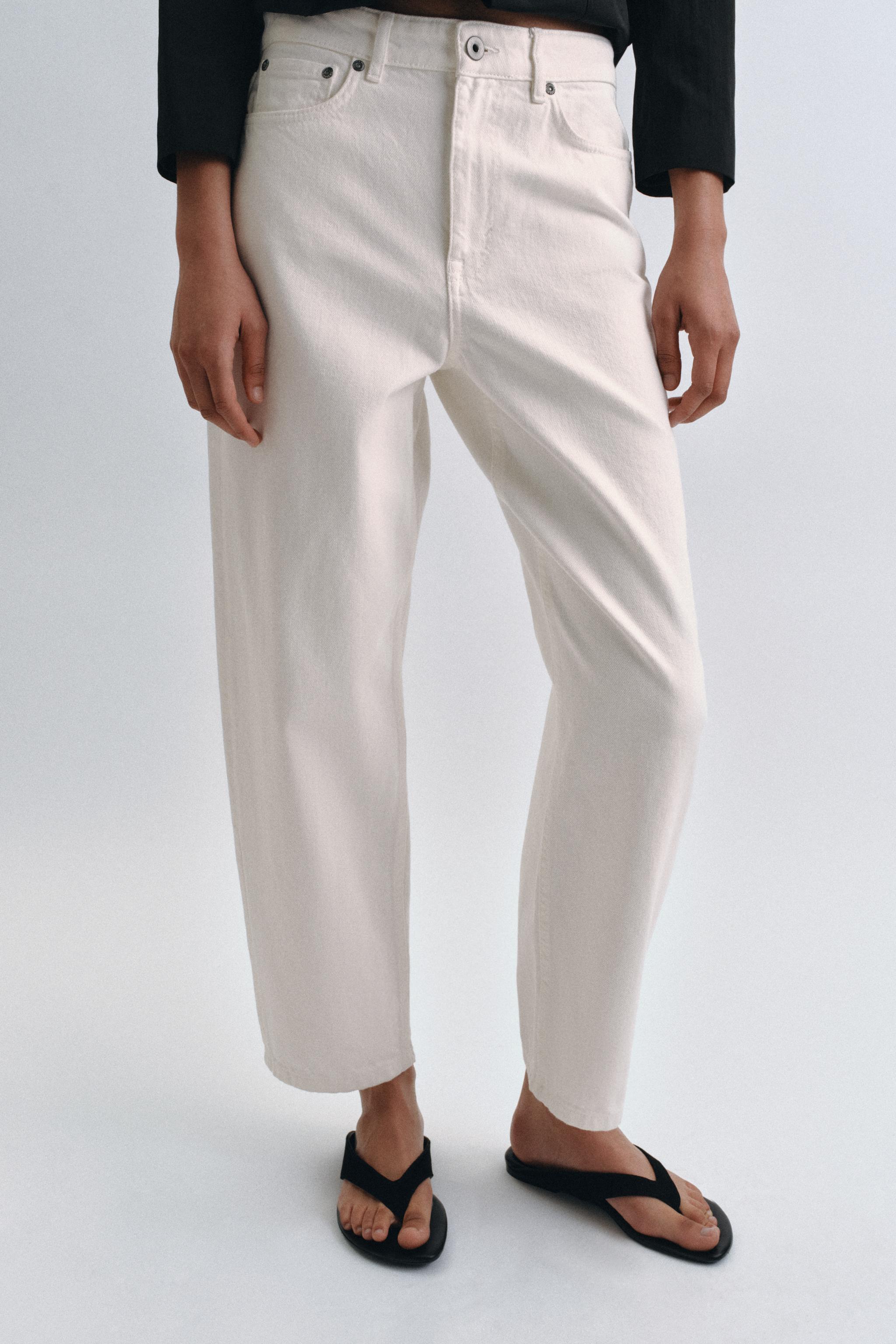 ZW COLLECTION TAPERED MID-RISE JEANS — White