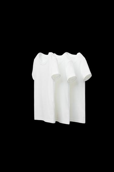 Zara 2-6 YEARS/ THREE-PACK OF SHORT SLEEVE T-SHIRTS - Oyster-white - Image 0