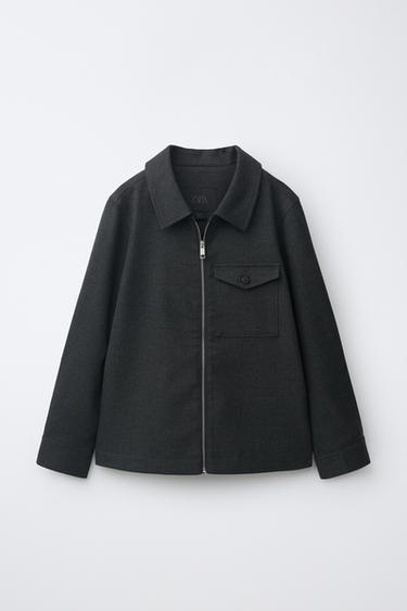 SOBRECAMISA CREMALLERA - Gris oscuro de Zara - Imagen 0