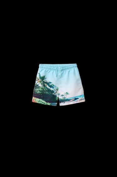 6-14 JAHRE/ BADE-BERMUDAS MIT FOTOAUFDRUCK - Türkis von Zara - Bild 0