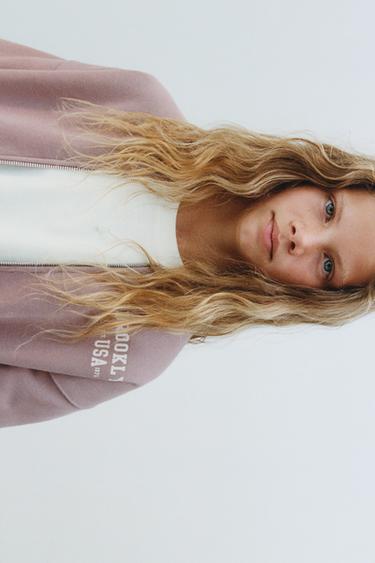 JOGGING FLEECE BOMBER JACKET - Dusty pink by Zara