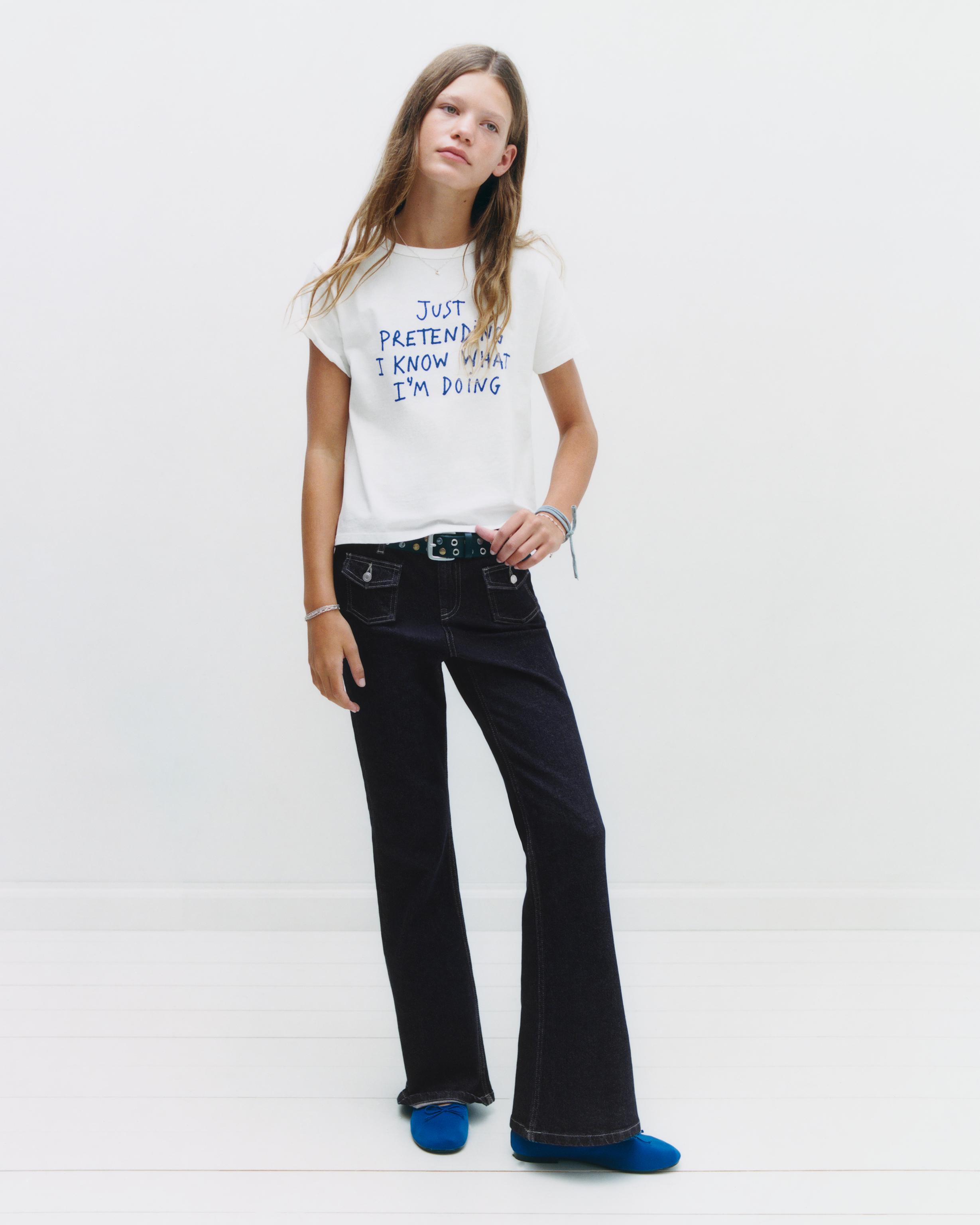 FLARE POCKET JEANS — Blue