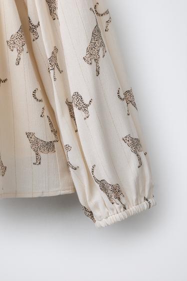 CHEMISE À IMPRIMÉ GUÉPARD - Écru de Zara - Image 3