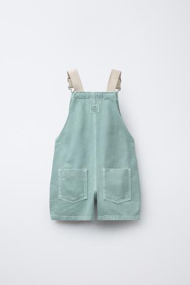 TWILL SHORT DUNGAREES - Aquamarine by Zara - Image 1