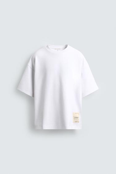 SWEAT INTERLOCK ÉTIQUETTE - Blanc de Zara