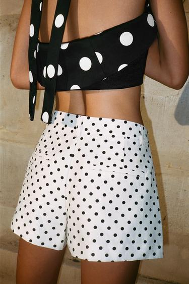 MINI POLKA DOT SHORTS - Black / White by Zara