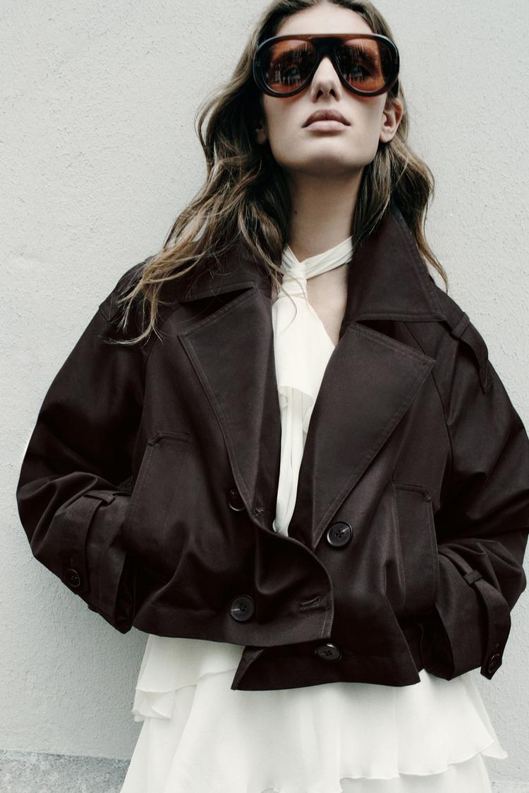 DOUBLE BREASTED SHORT TRENCH COAT