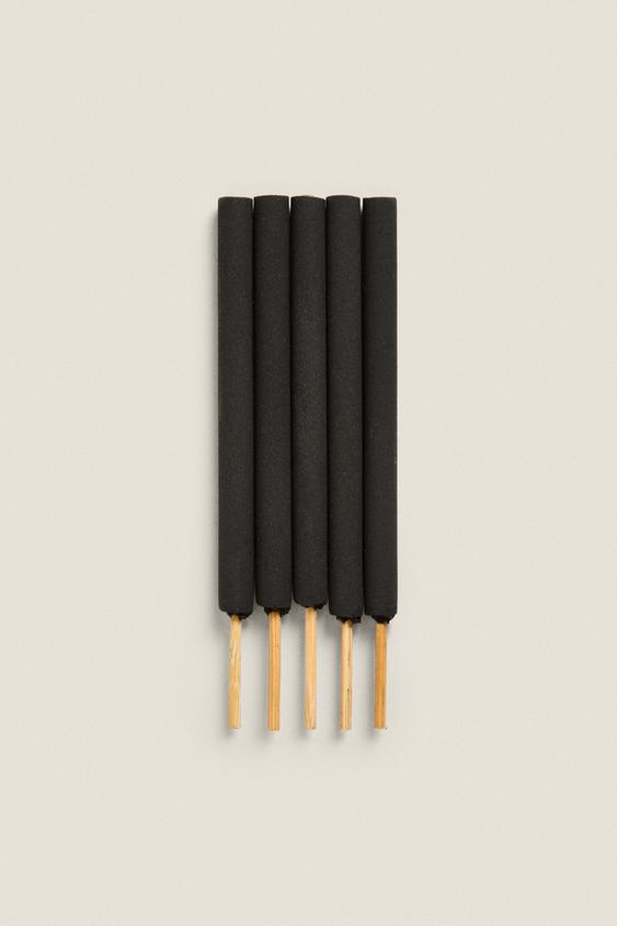 LEATHER AMBER AROMATIC INCENSE STICKS (PACK OF 5) Black ZARA