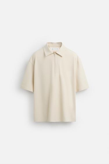 TECHNICAL ZIP-UP POLO SHIRT - Ecru by Zara