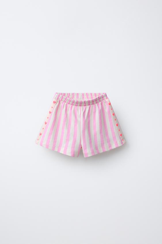 BERMUDA RAYAS BANDAS - Rosa / Blanco de Zara - Imagen 0