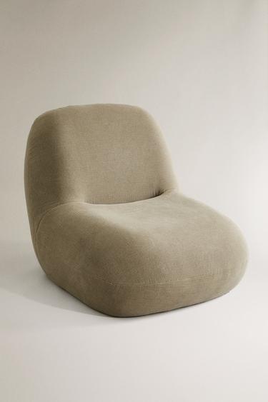 ROUND LINEN COUCH - Brown / Taupe by Zara - Image 1