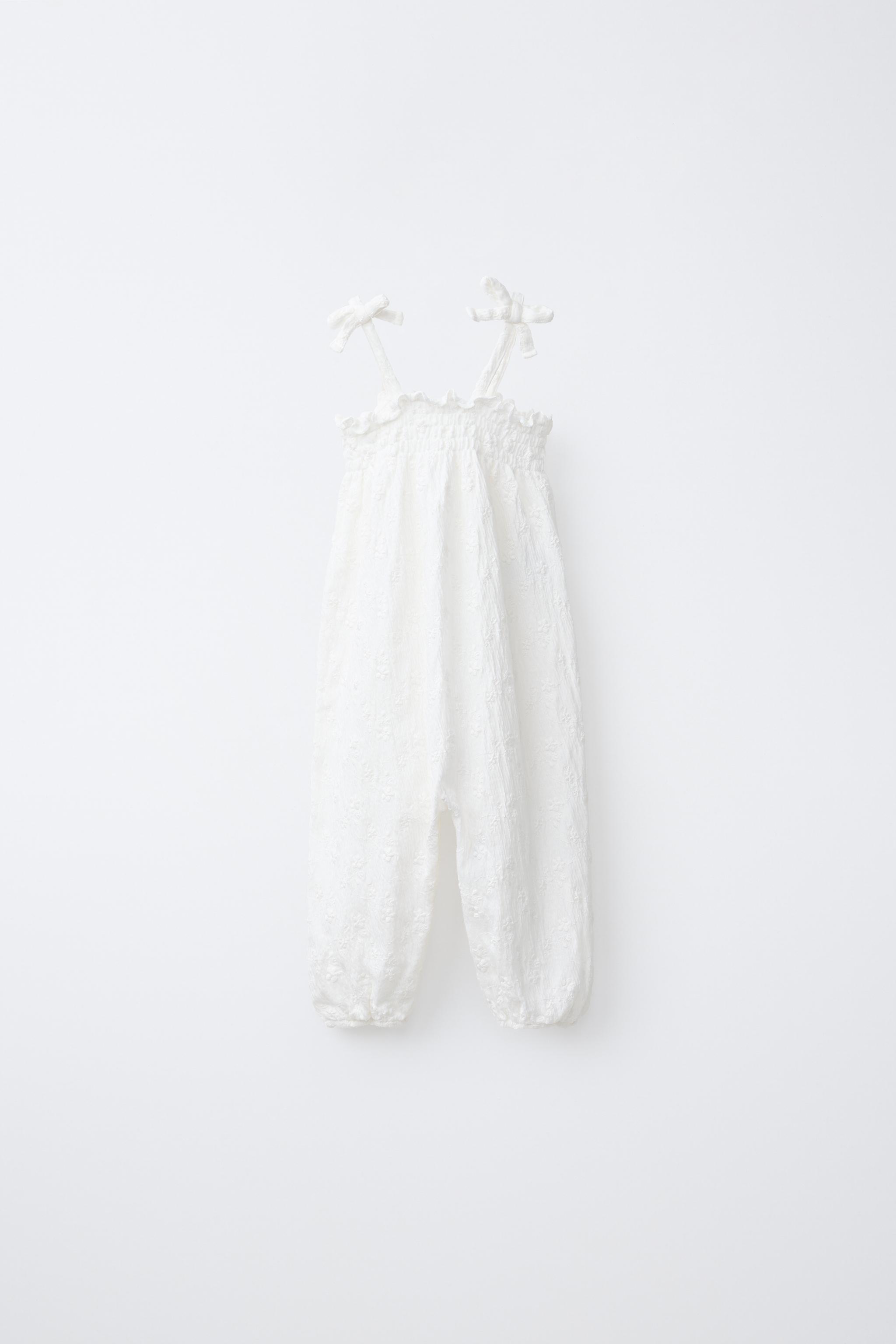 EMBROIDERED OVERALLS — White