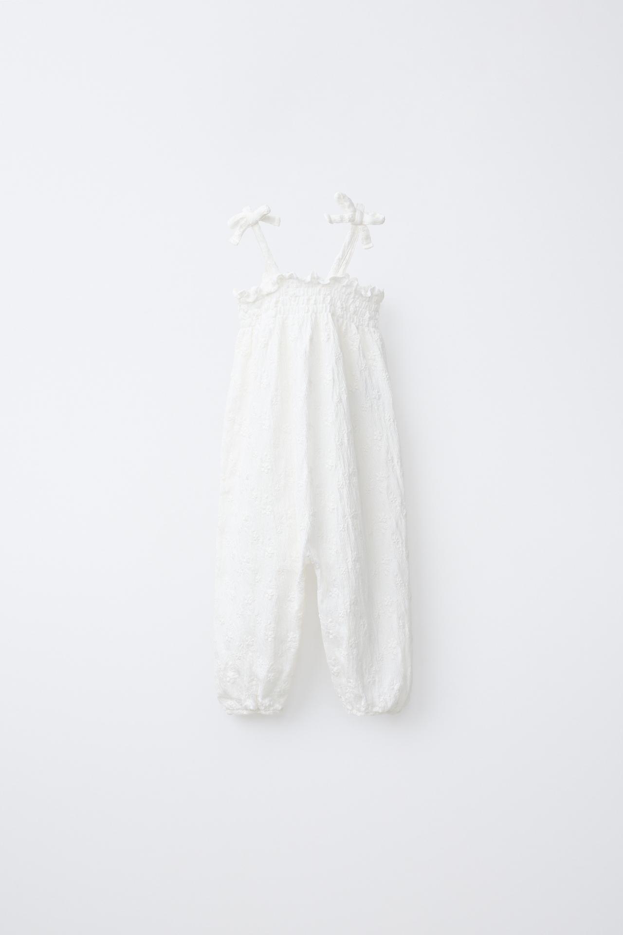EMBROIDERED OVERALLS — White
