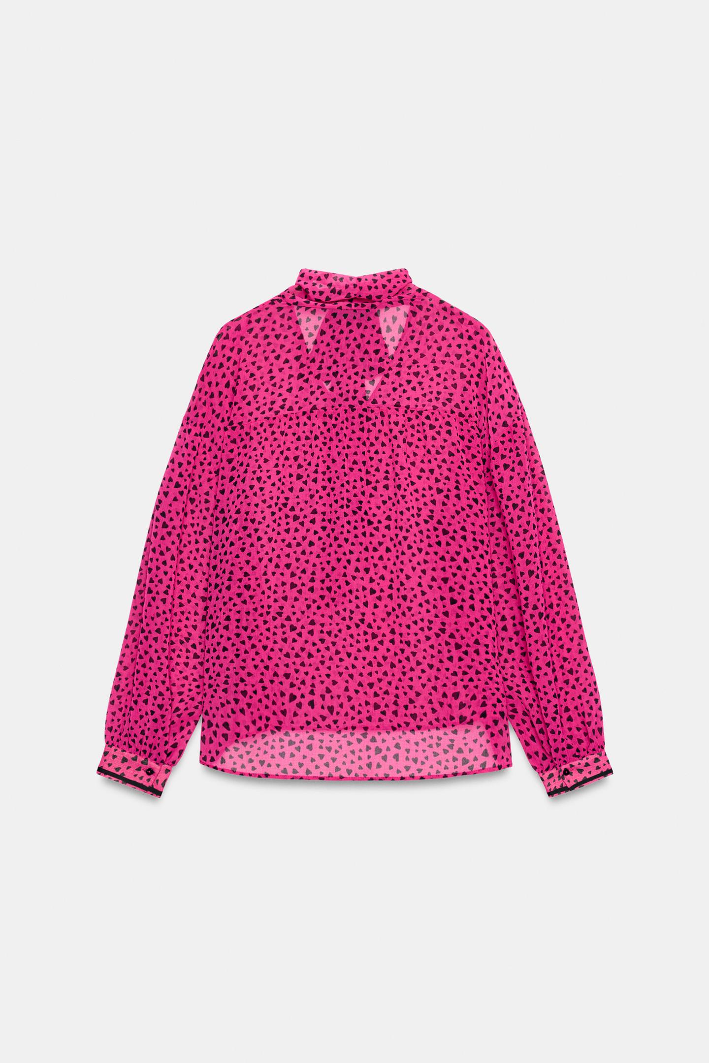 Женская блузка Zara Heart Print, цвет: Разноцветный — фото 7