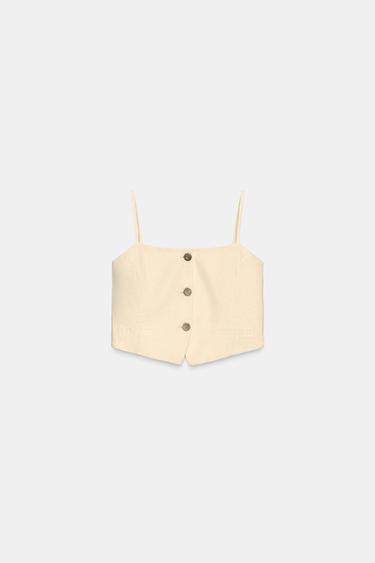 TOP TIRANTES - Crema de Zara