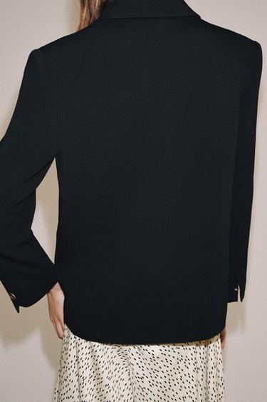 VESTE DROITE BOUTONS ZW COLLECTION - Noir de Zara - Image 2