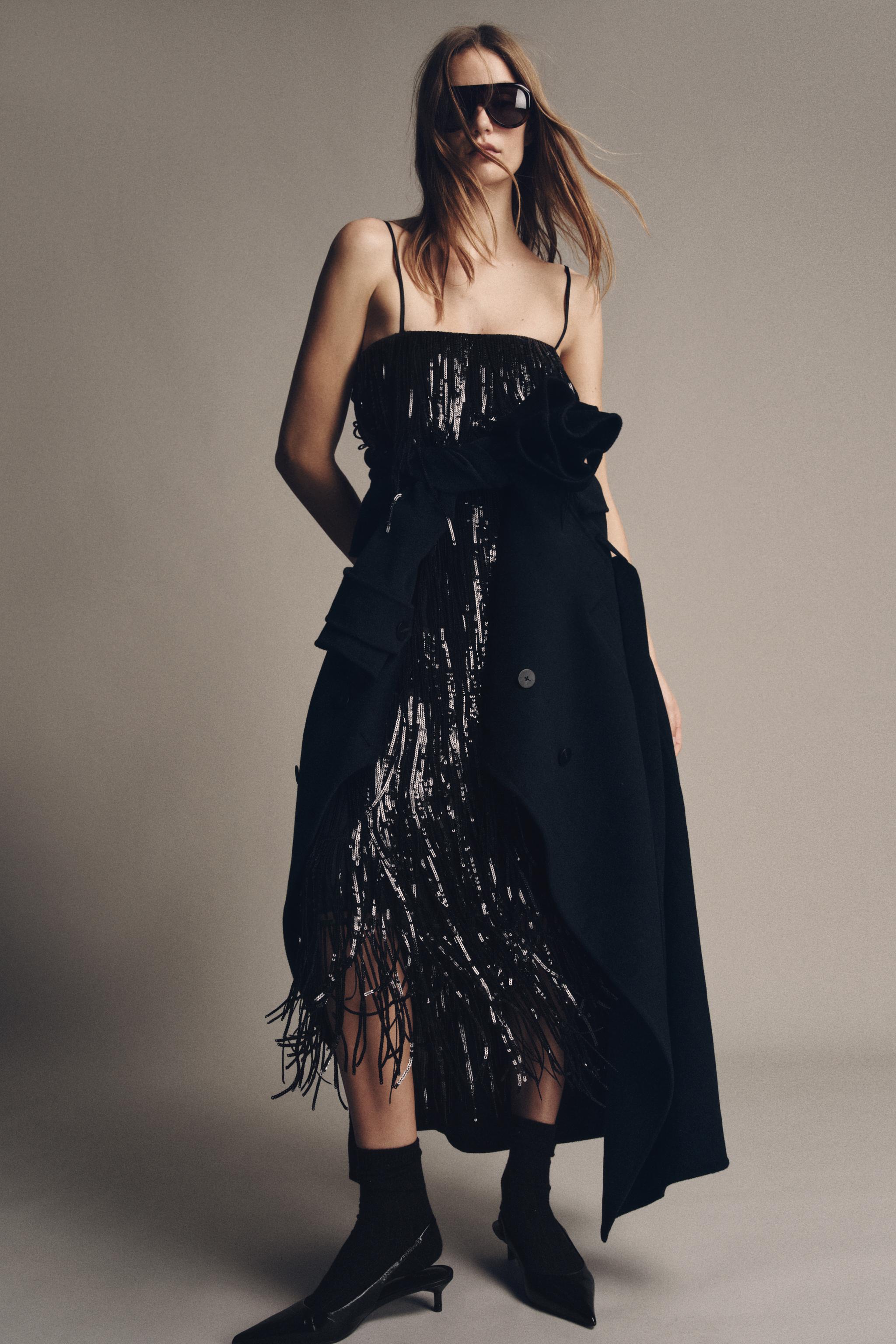 SEQUIN FRINGE DRESS ZW COLLECTION LIMITED EDITION