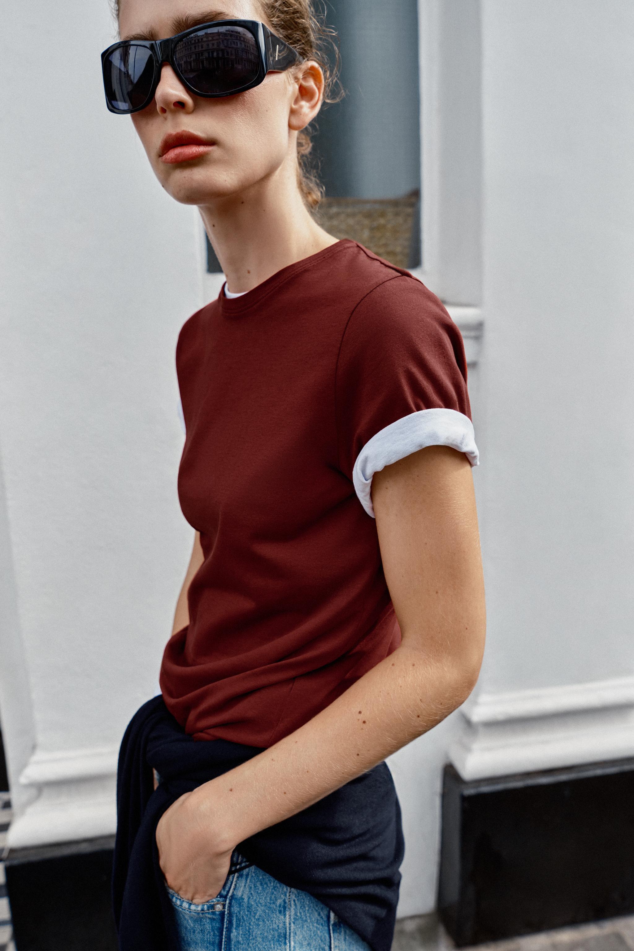 Женские футболки Zara SHORT SLEEVE T-SHIRT — фото 3