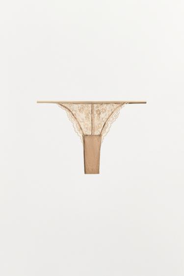 LACE SCOOP BRIEFS - Ecru by Zara