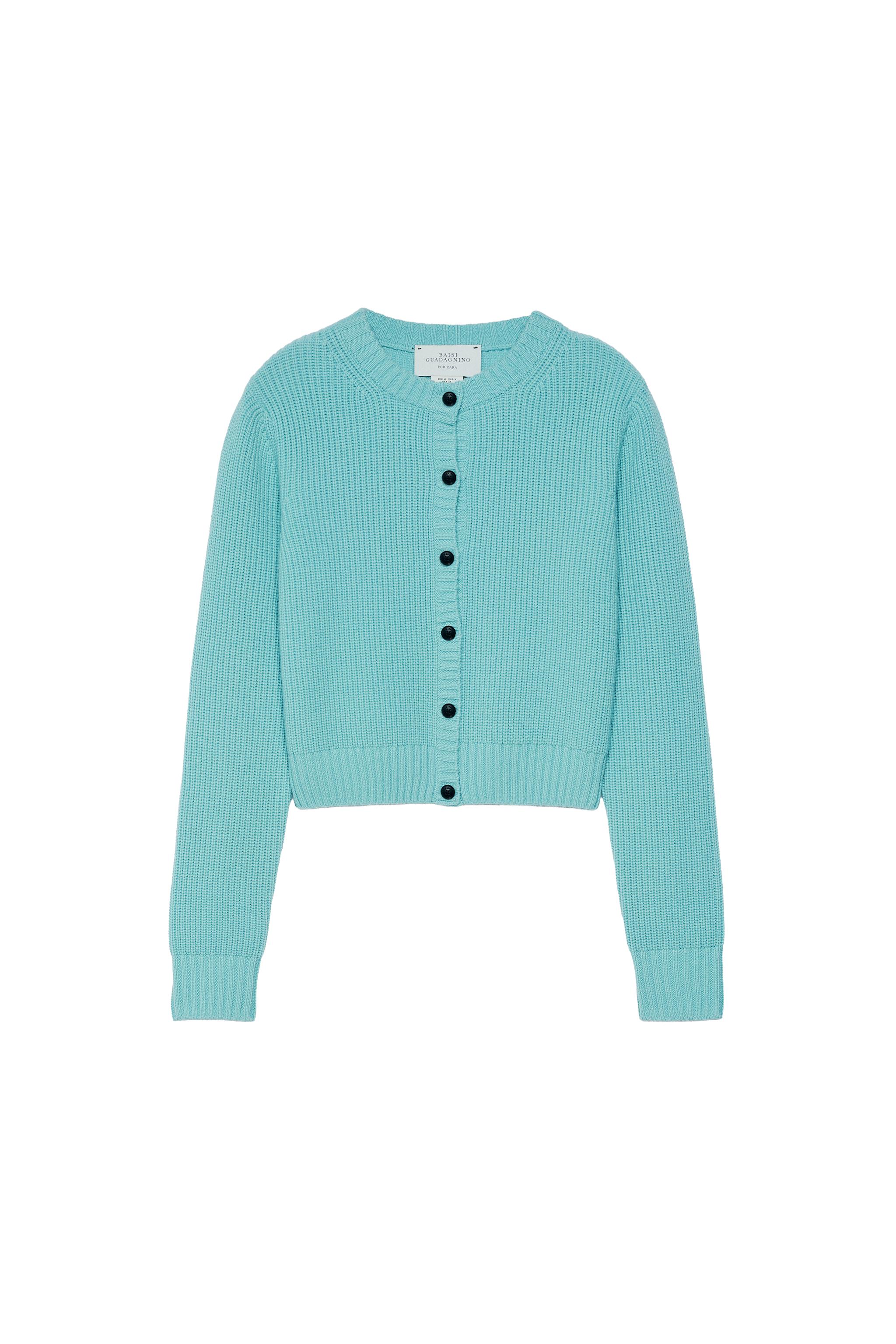 100% CASHMERE CROPPED FIT CARDIGAN