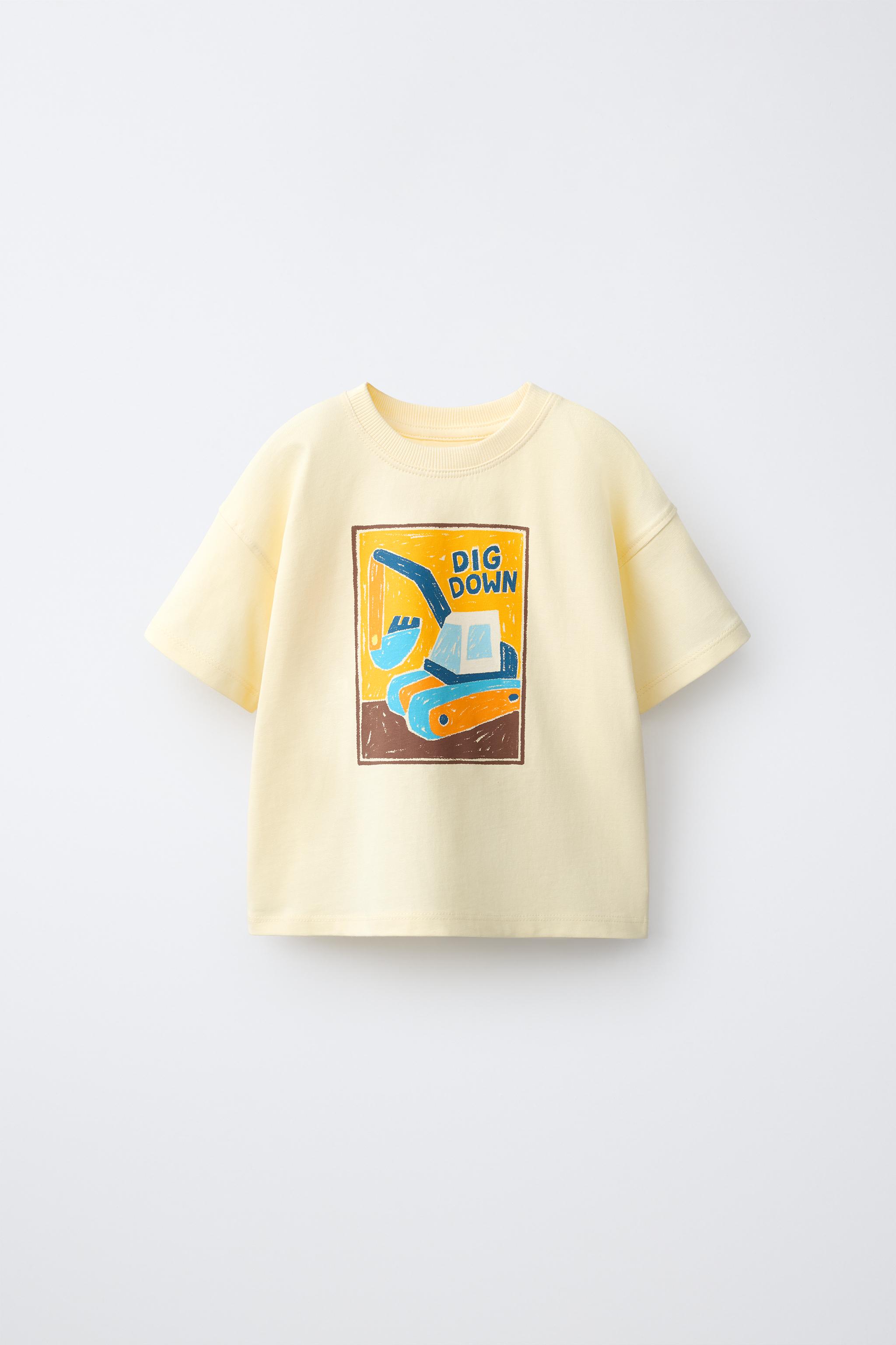 PRINTED T-SHIRT — Pastel yellow