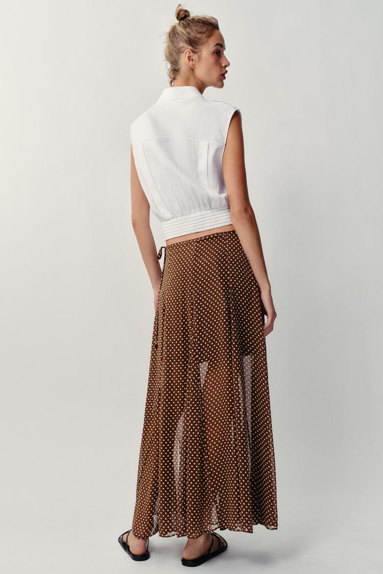 Falda midi de lunares 5